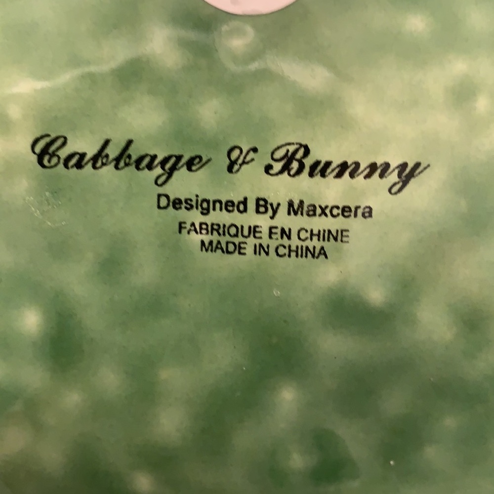 NWOT MAXCERA Spring Plate Cabbage & Bunny Decorative Plate Set of 2 - Picture 2 of 7